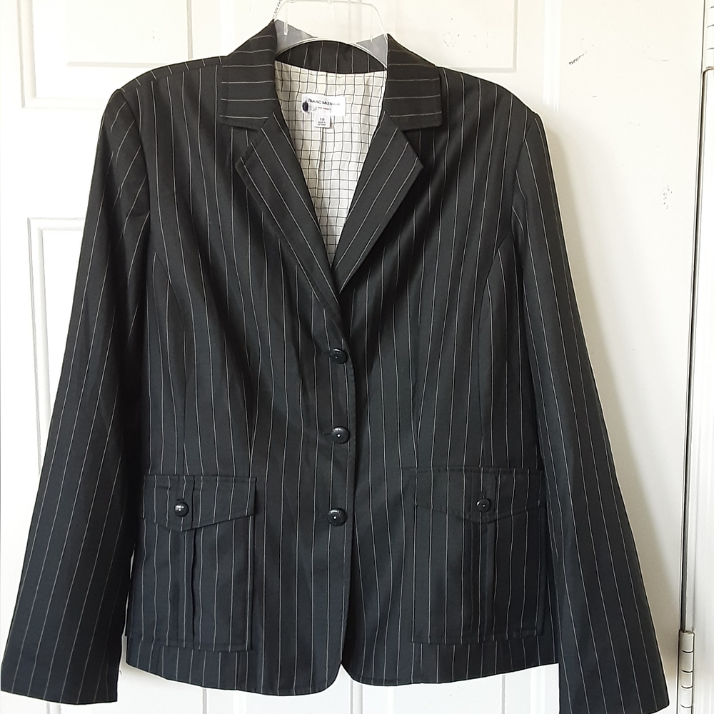 Isaac Mizrahi Target Black Pinstripe Blazer 18